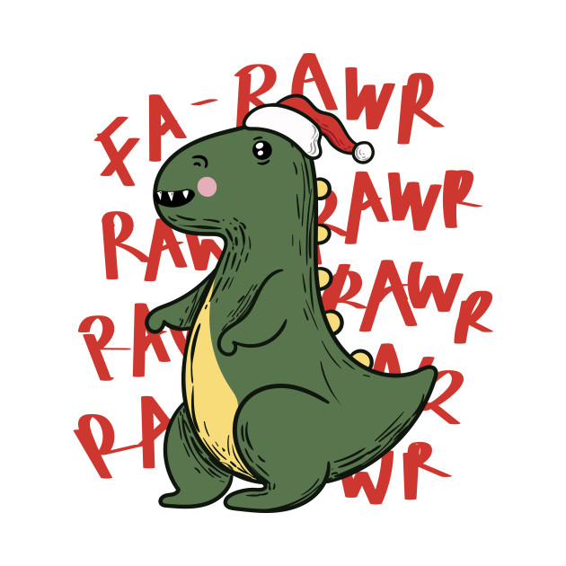 Disover Cute Christmas T-Rex // Fa Rawr Rawr Rawr Rawr - Christmas T Rex - T-Shirt