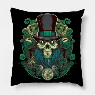Steampunk like skull with Zylinder Pillow