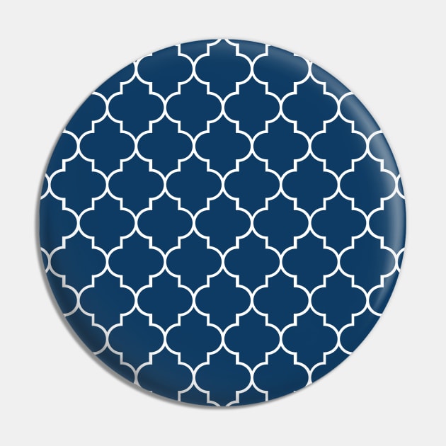 Navy Blue Latticework, Quatrefoil, Trellis Pin by Jelena Dunčević