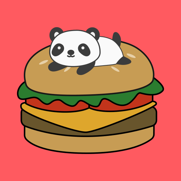 Cute Panda On A Burger T-Shirt by happinessinatee