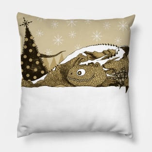 Dragon in the snow Pillow