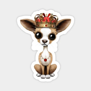 Cute Chihuahua Puppy Wearing Crown Magnet
