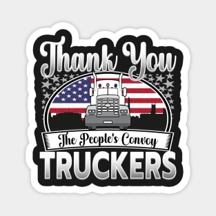 FREEDOM CONVOY - PEOPLES CONVOY US FLAG WASHINGTON DC 2022 SILVER GRAY GRADIENT LETTERS Magnet