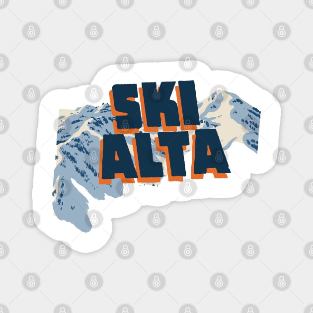 Cool Ski Alta Utah Magnet by ROEDERcraft