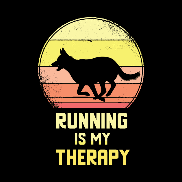 Running Is My Therapy Vintage Retro Motivation by Dogefellas