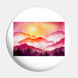 Sunset Landscape Paint Pin