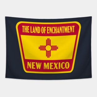 The Land of Enchantment New Mexico Retro Flag Badge (Red) Tapestry