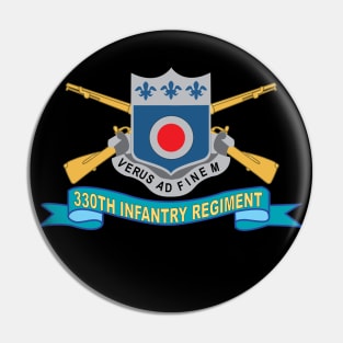 330th Infantry Regiment w Br - SSI - Ribbon X 300 Pin