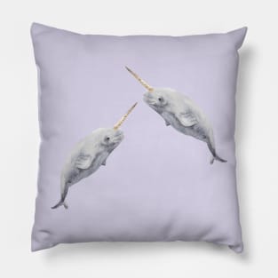 Baby Watercolor Narwhal Pillow