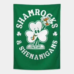 Shamrocks & Shenanigans Cartoon - St Paddy's Day Irish Pride Tapestry