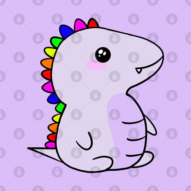 Cute Rainbow Baby Dinosaur for Dino Fans by Lobinha