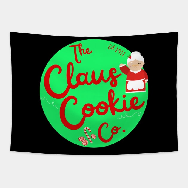 The Claus Cookie Company Baking Christmas Cookies Tapestry by MalibuSun