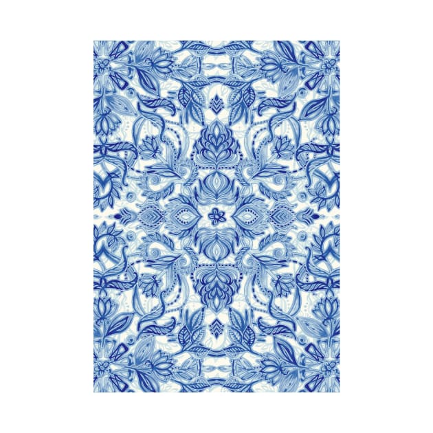 Pattern in Denim Blues on White by micklyn