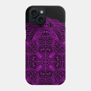 Purple Skull Mandala Cute and Spoopy Yoga Halloween Design Phone Case