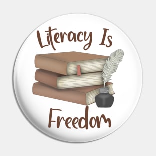 Literacy Is Freedom (Vintage) Pin