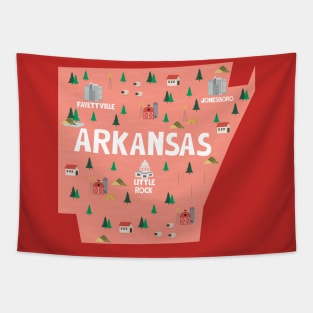 Arkansas illustrated map Tapestry