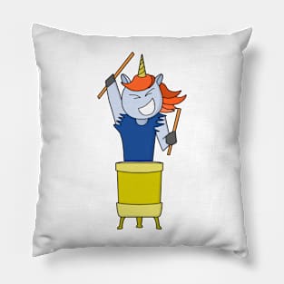 Unicorn drummer Pillow