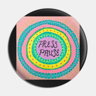 Press Pause Mandala Pin