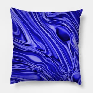 Deep sky blue Marble Pillow