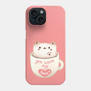 Cute You Warm My Heart Foam Cat Phone Case