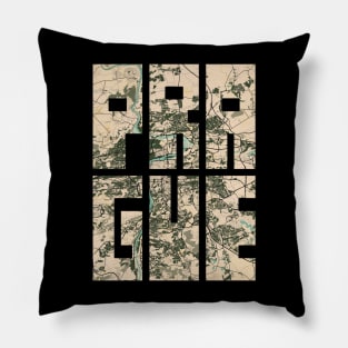 Prague, Czech Republic City Map Typography - Vintage Pillow