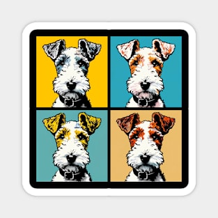 Pop Retro Wire Fox Terrier Art - Cute Puppy Magnet