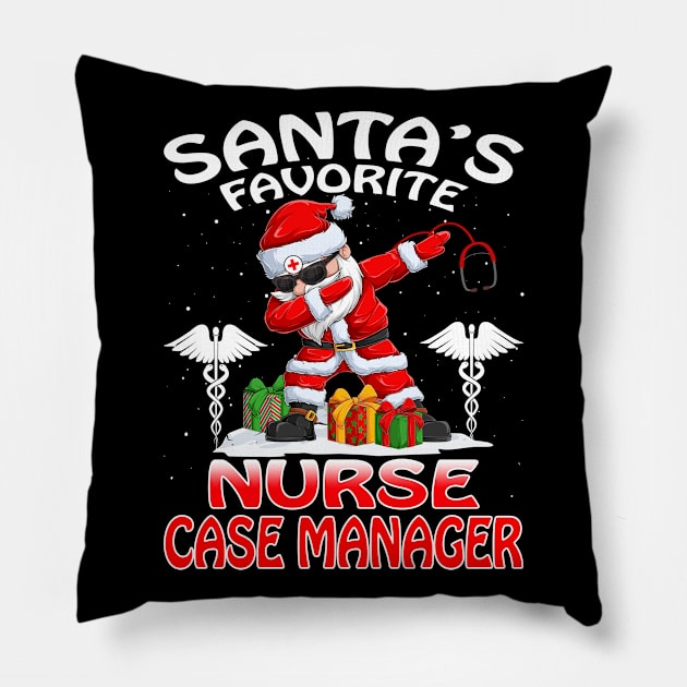 Santas Favorite Nurse Case Manager Christmas T Shi Pillow by intelus