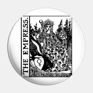 The Empress Tarot Card Black and White Pin