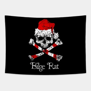 Rat Pirate Christmas Skull Tapestry