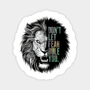 "Roar of Courage: Fearless Lion Stoic Quote" - Inspiration, Animal Wisdom Magnet