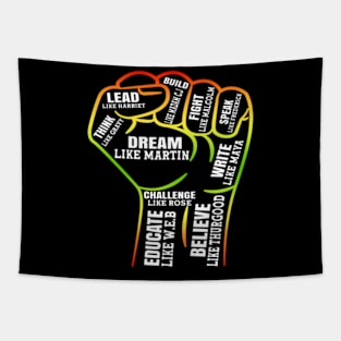 Black Leaders Power Fist Hand Black History Month Tapestry