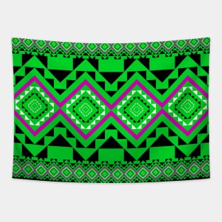 Green African Pattern Tapestry