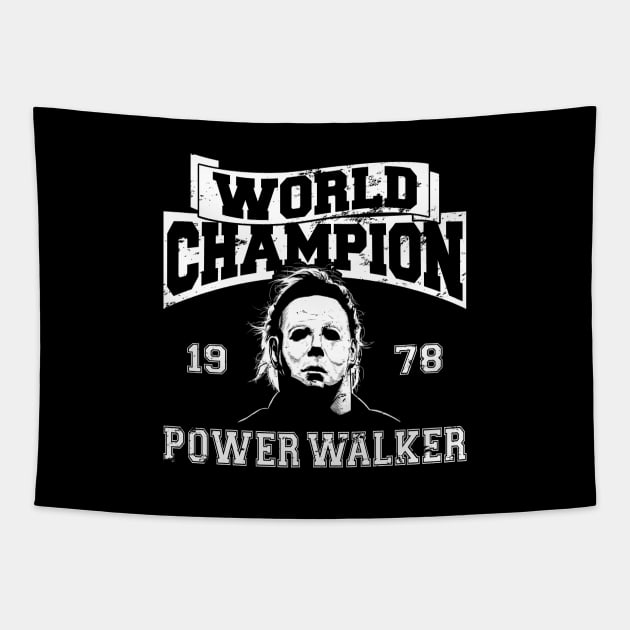 World Champion Power Walker Michael Myers Tapestry by scribblejuice