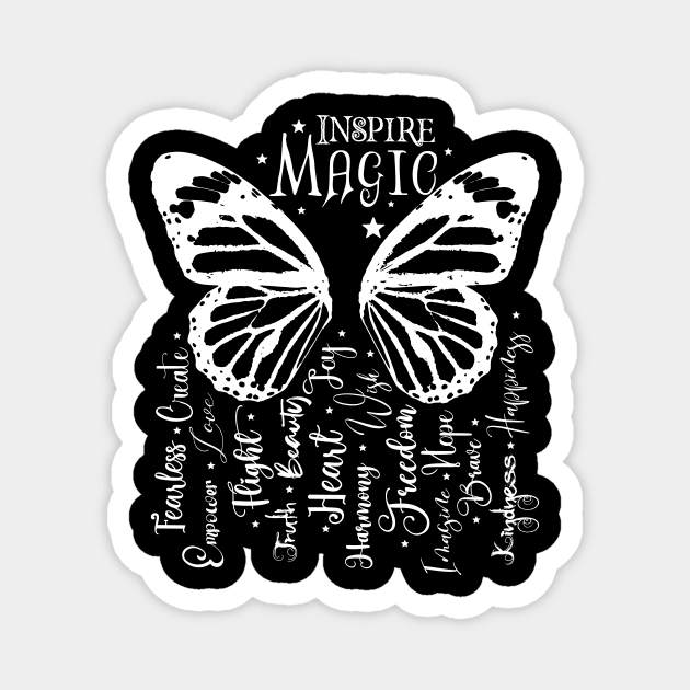 Inspire Magic in Light Font Magnet by Wizardbird