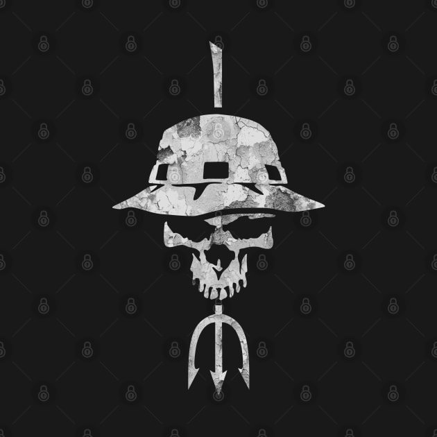 Distressed Military Trident Skull by BoneheadGraphix