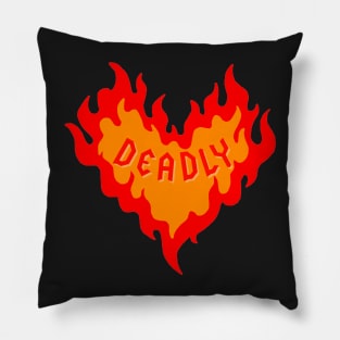 Deadly Flame Heart Pillow