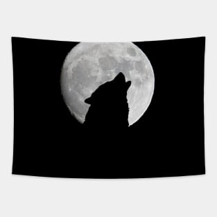 Lonely Wolf Howling Tapestry