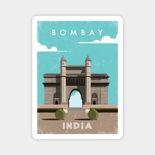 Bombay, India. Retro travel poster Magnet