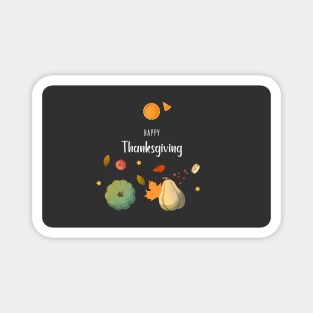 Thanksgiving pumpkin, autumn leaves, berries vector gift vector Magnet