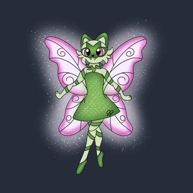 Cute Green Fairy Cat by JennaBunnies