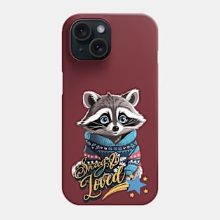 Christmas Raccoon Wearing Xmas Sweater Snug & Loved Funny Phone Case