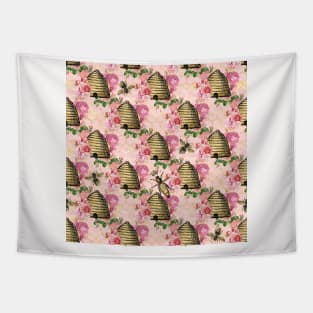 Honey Bee Neck Gator Floral Bee Hive Pattern Tapestry