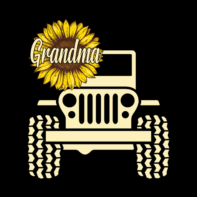 Jeep Sunflower Jeep Grandma Jeep Women by Jane Sky