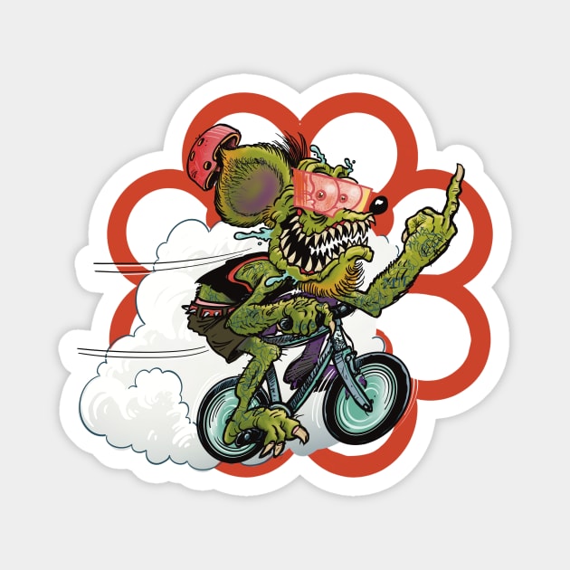 Rat bike mtl Magnet by Paskalamak