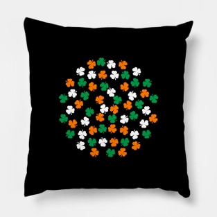 Small Cluster of Green White Orange Shamrock Pillow