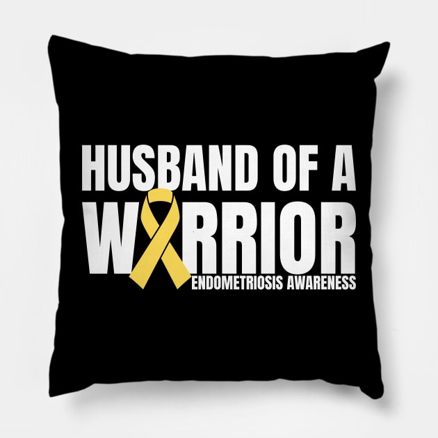 Husband of a Warrior Endometriosis Awareness Pillow by Shopinno Shirts