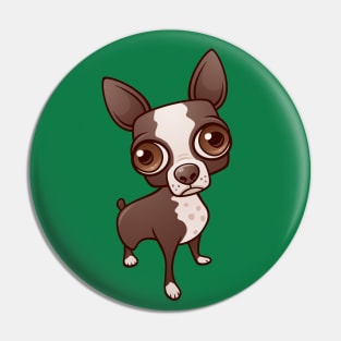 Zippy the Boston Terrier Pin