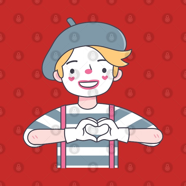 Cute Mime Sending Love To You by rustydoodle