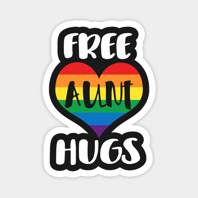 Free Aunt Hugs - White Text Magnet by SandiTyche