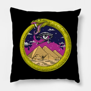 Egyptian Pyramids Ouroboros Pillow